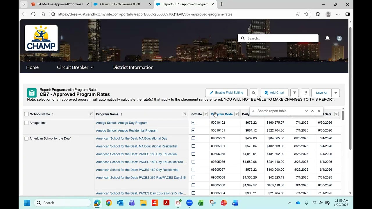 Claiming Expenses for Approved Private Programs