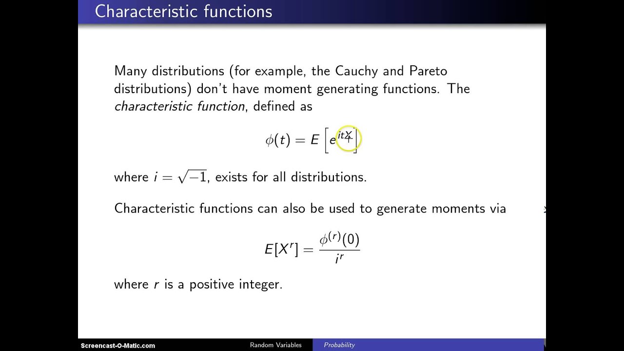 Characteristic functions