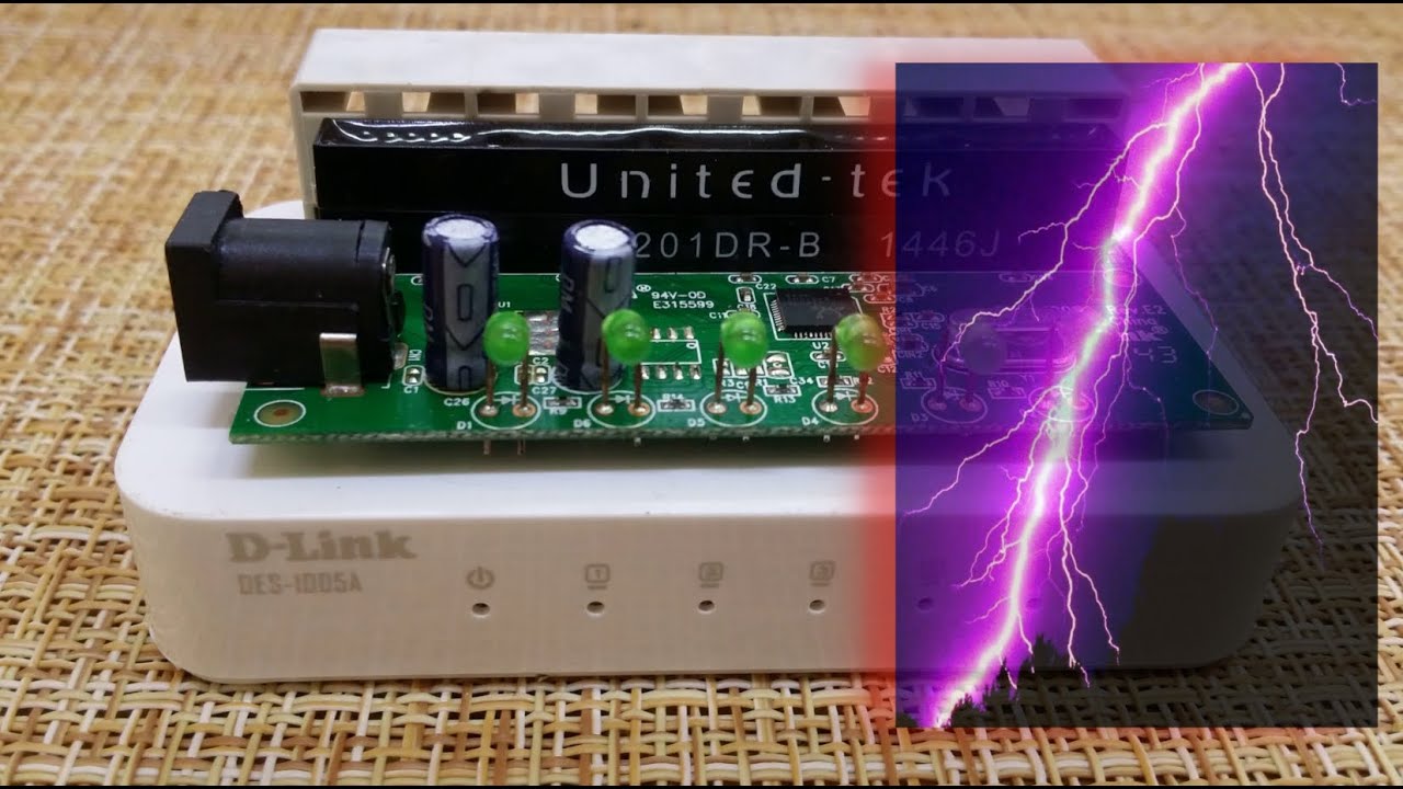 Коммутатор D-Link DES-1005A и Молния ! Кто Кого ?