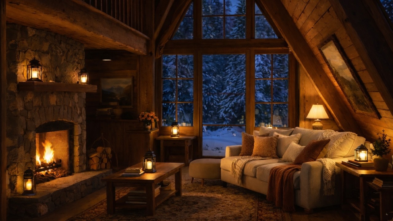 Cozy Winter Ambience | Relaxing Jazz Music for Reading, Working, and Cleaning