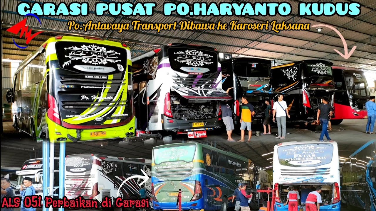 Bus ALS lagi Perbaikan di Garasi Po.Haryanto❓Pembelian Pak Haji Haryanto dibawa ke Karoseri Laksana💥