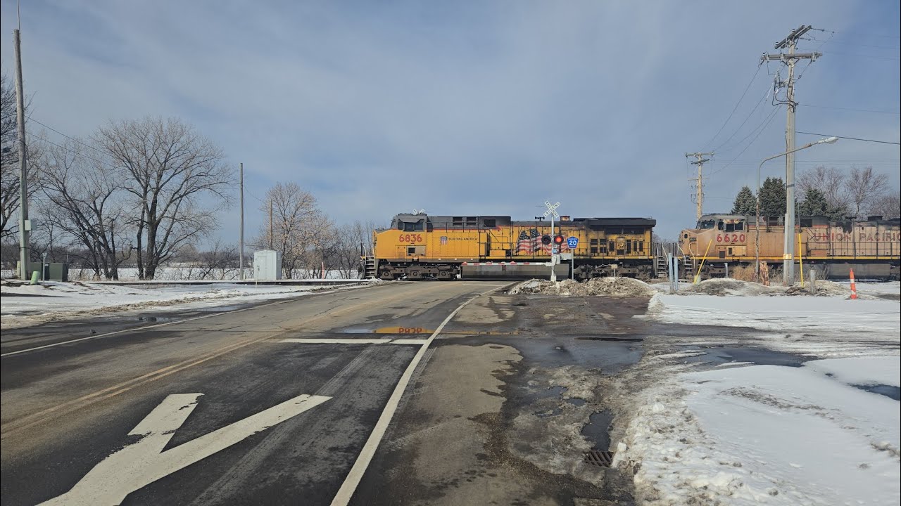 UP manifest train south at Dogwood rd, Lake Crystal, MN (February 5, 2026)