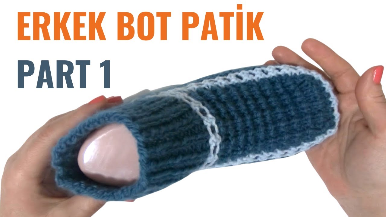 Fare Dişi Örgülü Erkek Bot Patik Yapımı / Part 1 - Lastik ve Burun Kısmını Örme