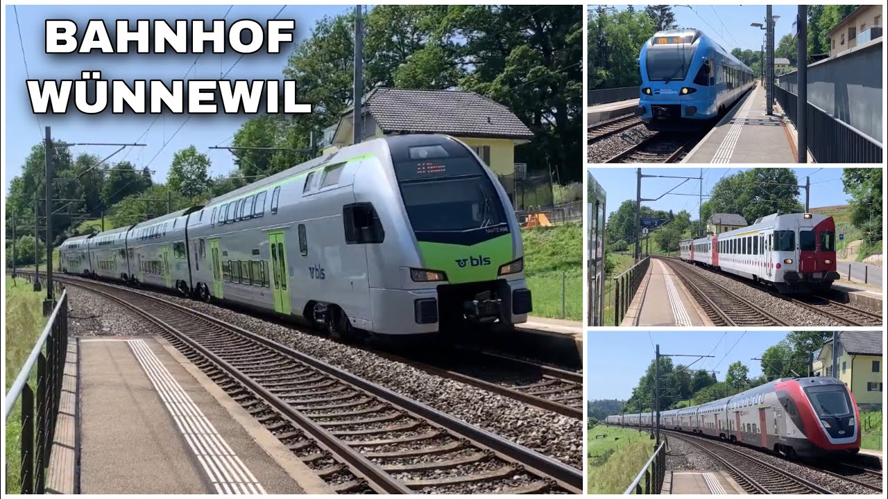Züge beim Bahnhof Wünnewil | Trains at Wünnewil station (2021)