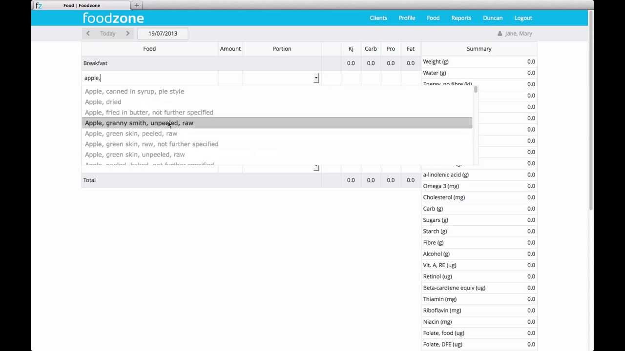 Foodzone Demo - Food Page