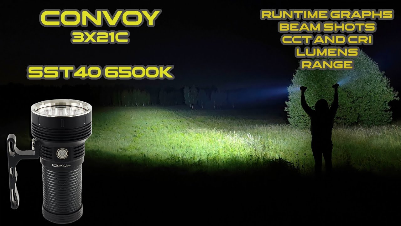 Convoy 3x21C SST40 new flashlight review in HDR | Night shots and runtimes | Comparison