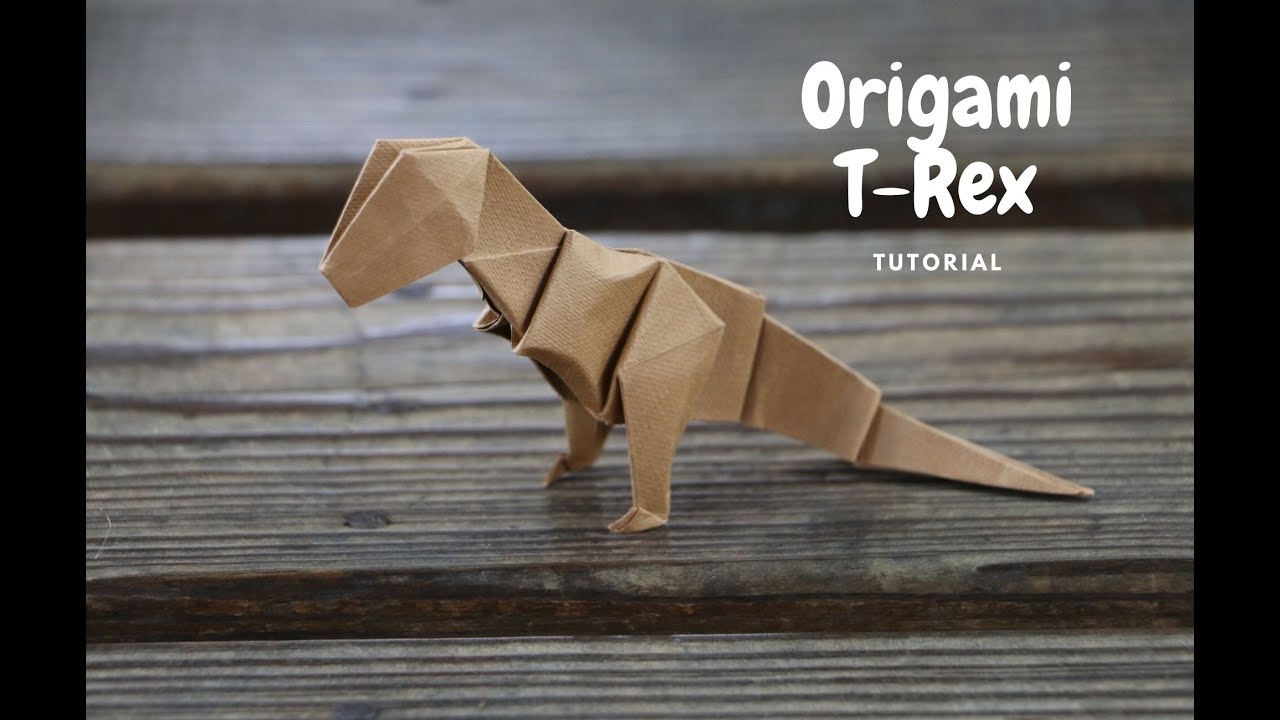 A handcraft origami T-rex tutorial (Jurassic park) 如何手工摺紙暴龍教學 (侏羅紀公園)