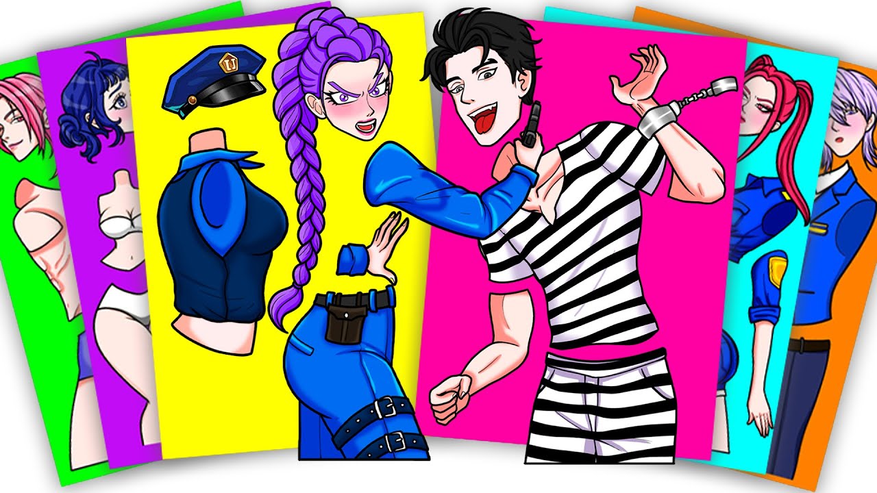 KPOP DEMON HUNTERS - HUNTRIX RUMI is POLICE GIRL and PRISONER JINU SAJA BOYS | Sticker Book DIY