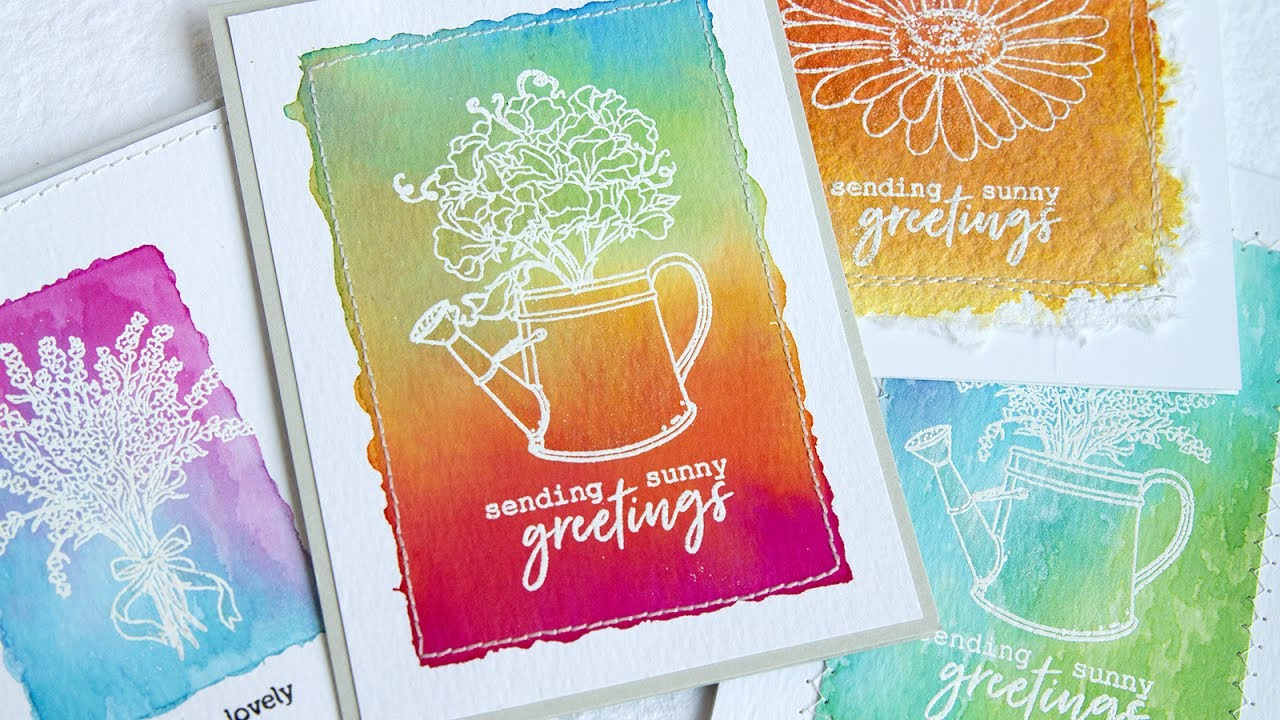 Watercolor Block Stamping