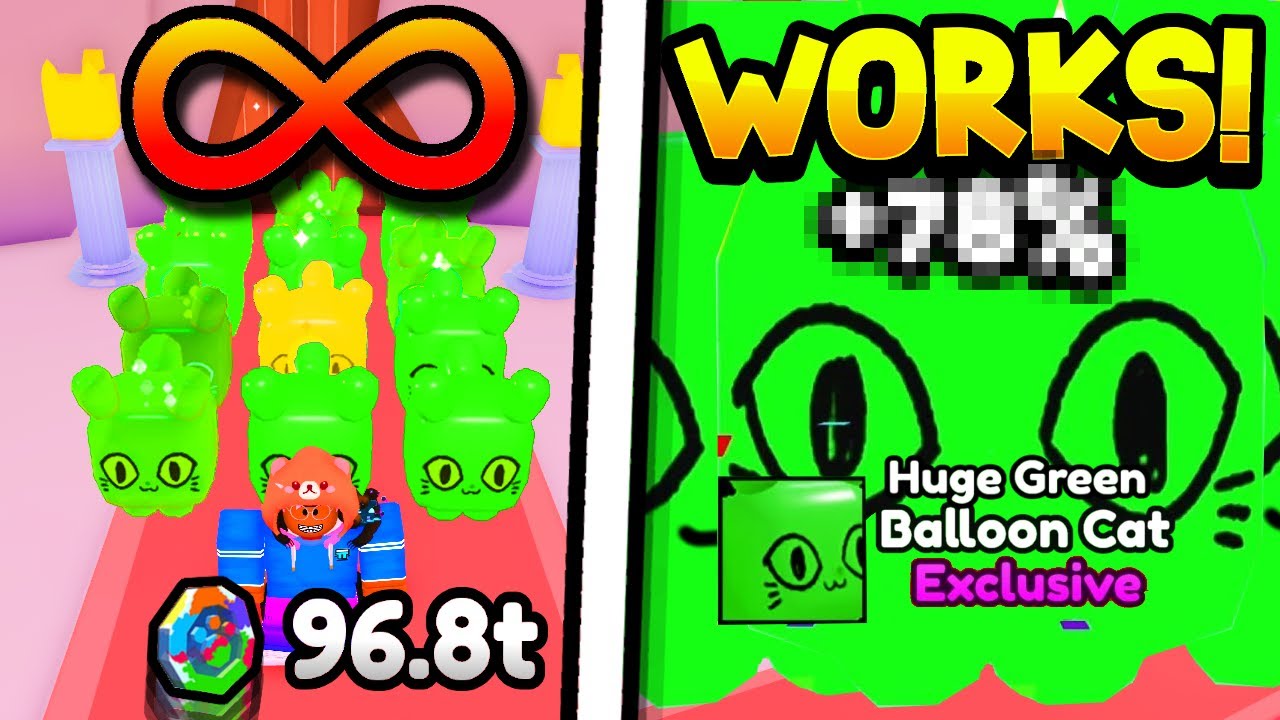 😳&infin;How To Hatch *INFINITE* HUGE GREEN BALLOON CAT & RAINBOW COINS in Pet Simulator X SECRET! (Roblox)