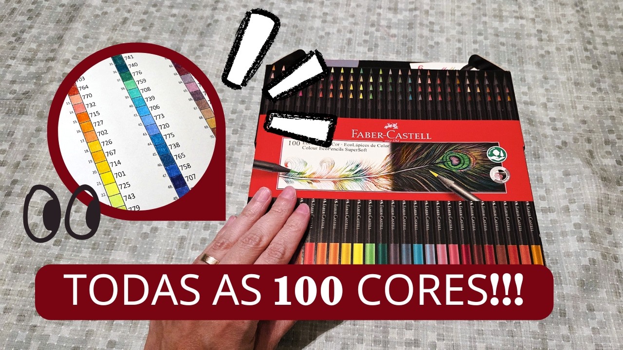 Faber-Castell EcoL&aacute;pis SuperSoft 100 Cores - Tabela de Cores COMPLETA