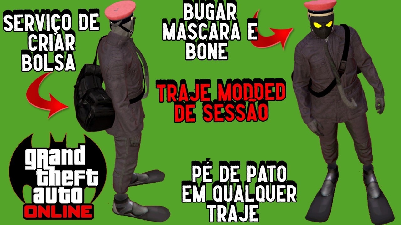 COMO BUGAR QUALQUER MASCARA EM BONE OU CAPACETE COLOCAR PÉ DE PATO EM QUALQUER TRAJE GTA ONLINE