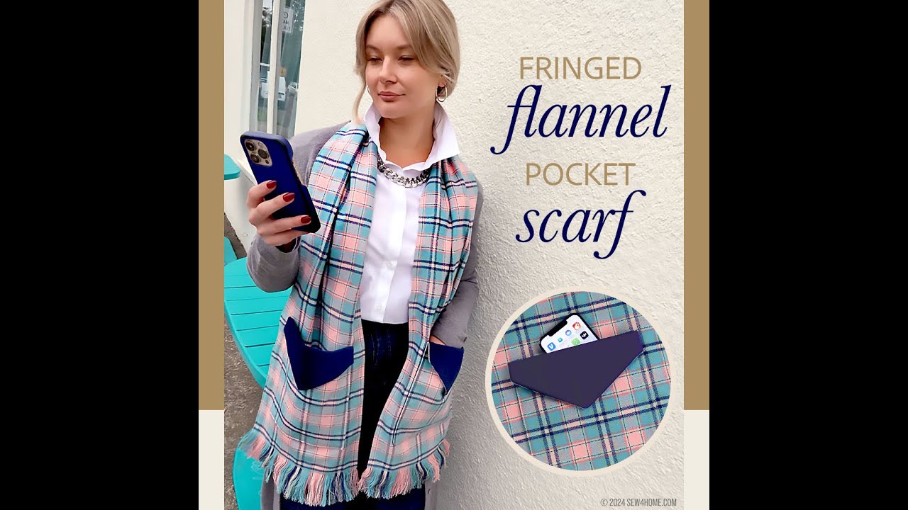 Fringed Flannel Pocket Scarf