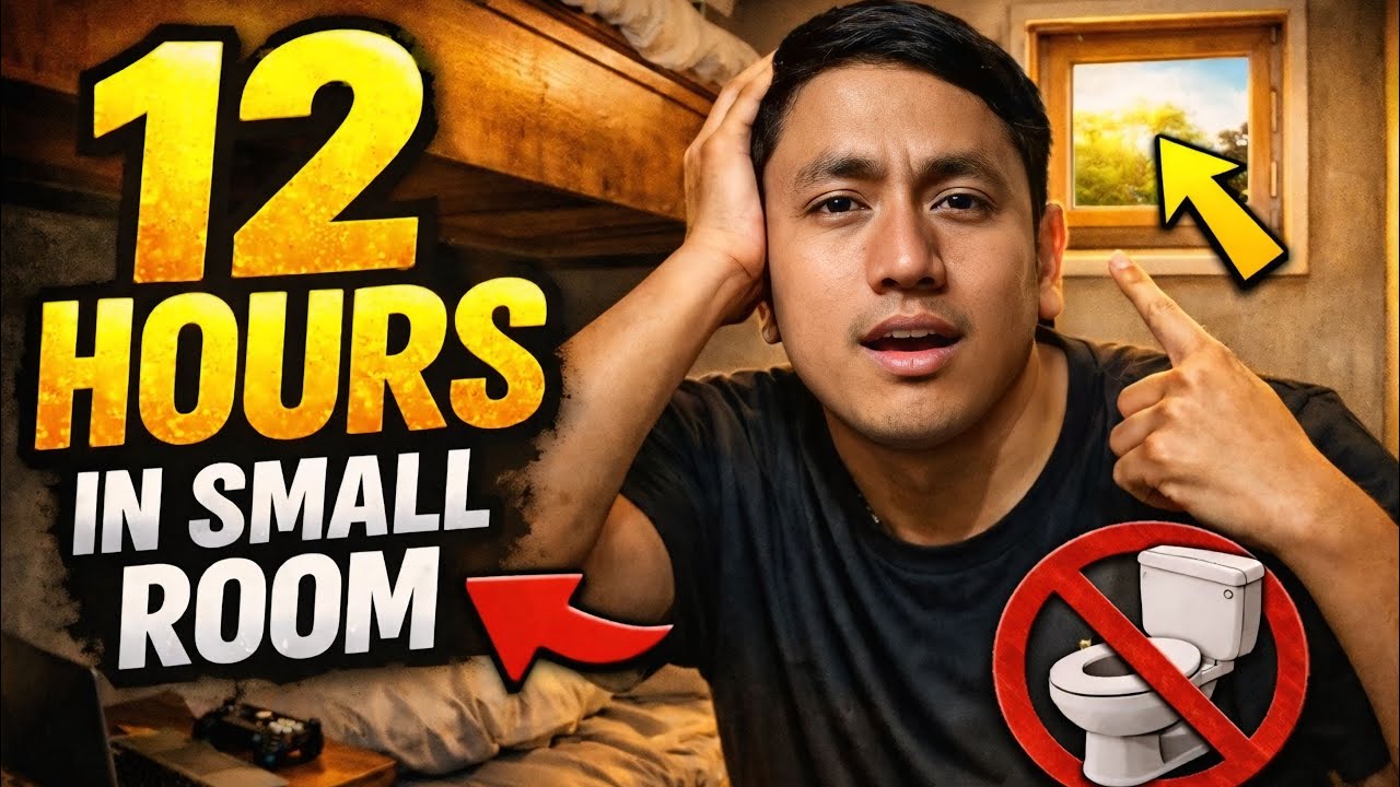  12 Hours Living In Small And Boring Room Challenge || I Spent 12 Hours In Small Room #vlog #435AM