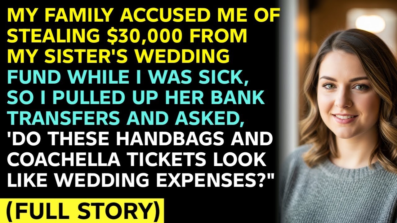 MY FAMILY ACCUSED ME OF STEALING $30,000 FROM MY SISTER'S WEDDING FUND WHILE I WAS SICK, SO I PULLED