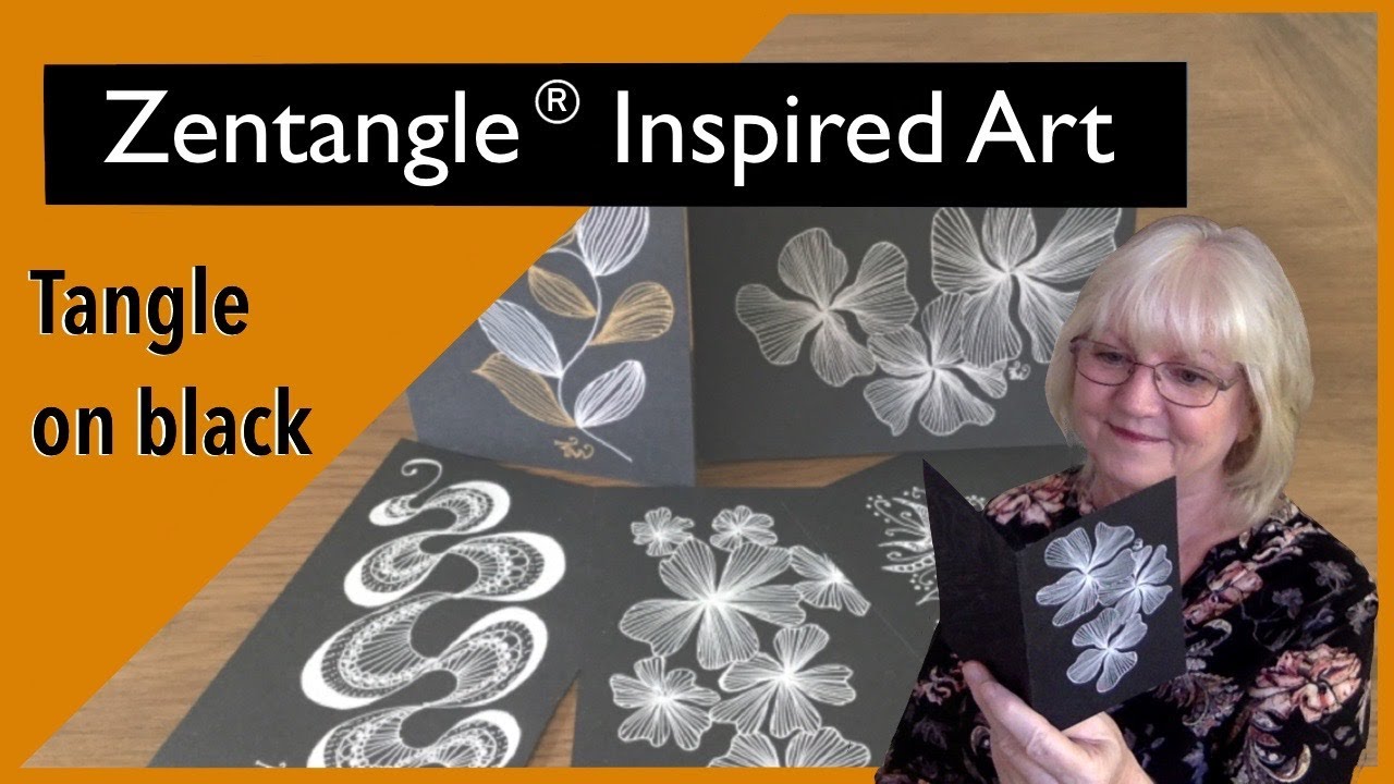 Zentangle® Inspired Art - TANGLE on BLACK