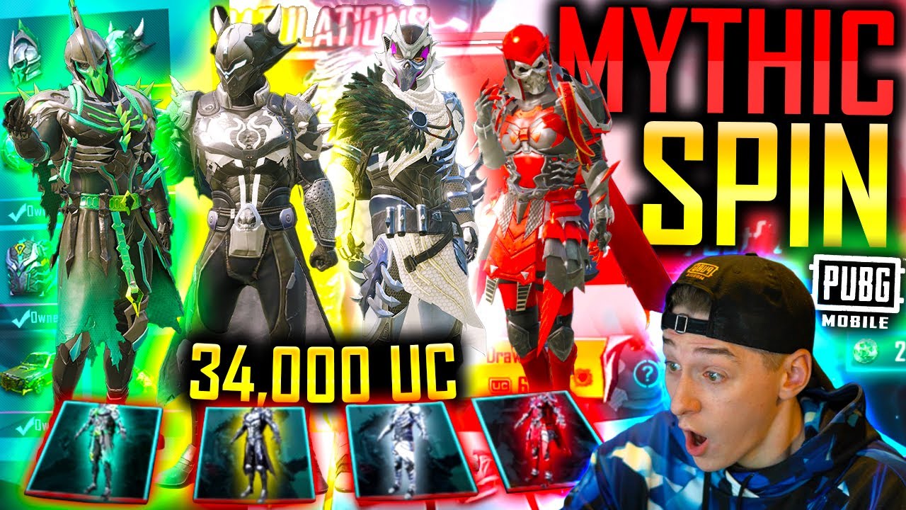THE BEST MYTHIC SPIN IN PUBG MOBILE HISTORY!! 34,000 UC
