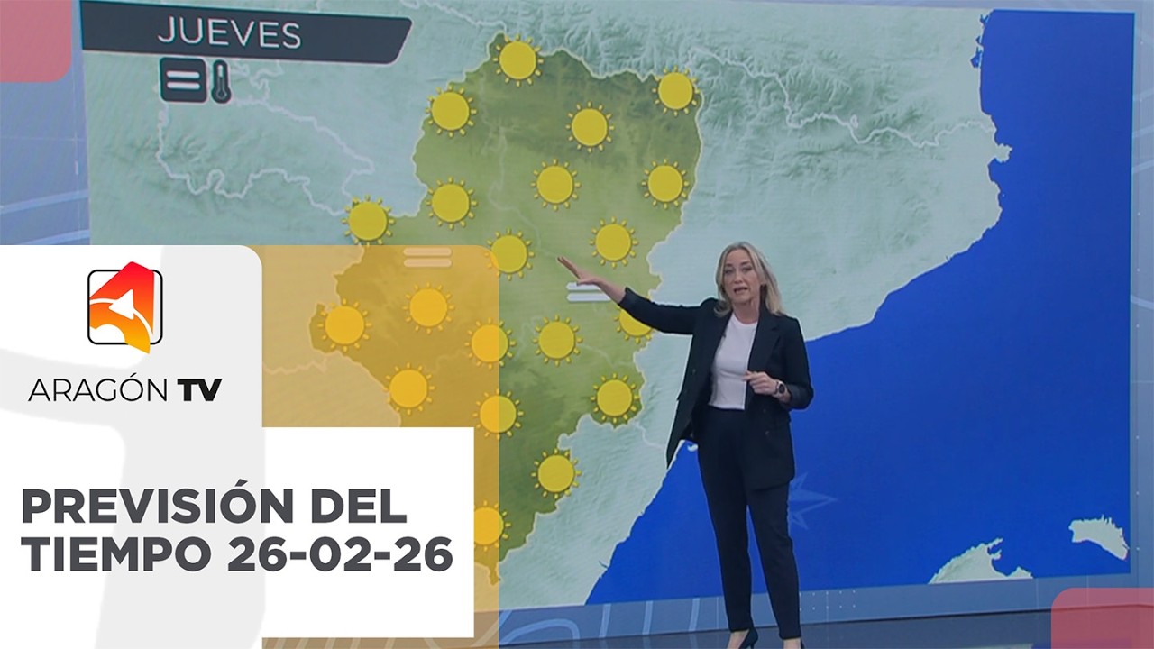 Previsión del tiempo para el jueves 26 de febrero de 2026.