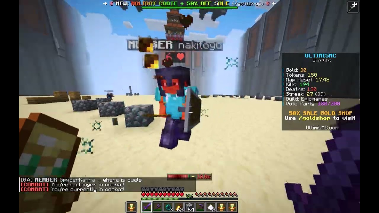 50 KILL STREAK 😱 | WildKits PvP is INSANE 🔥 @UltimisMC @minecraft