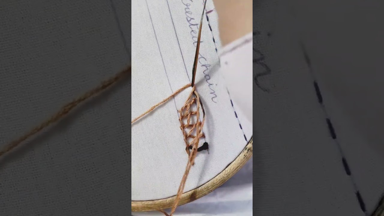 Crested Chain, Chain stitch family, Hand Made, Hand embroidery stitches tutorial 🪡✨#aesthetic ⭐#art 