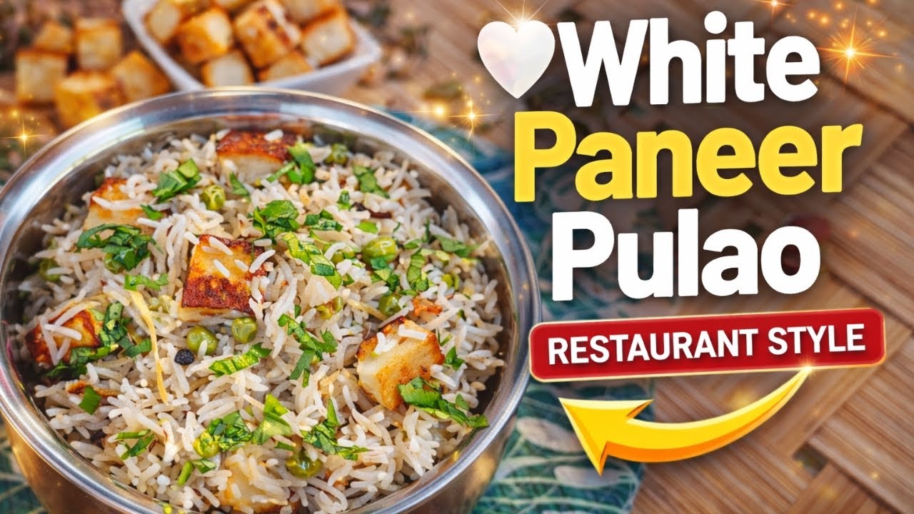 White Paneer Pulao 🤍 | Easy Cooker Recipe | Restaurant Style | Khila-Khila Rice & Soft Paneer
