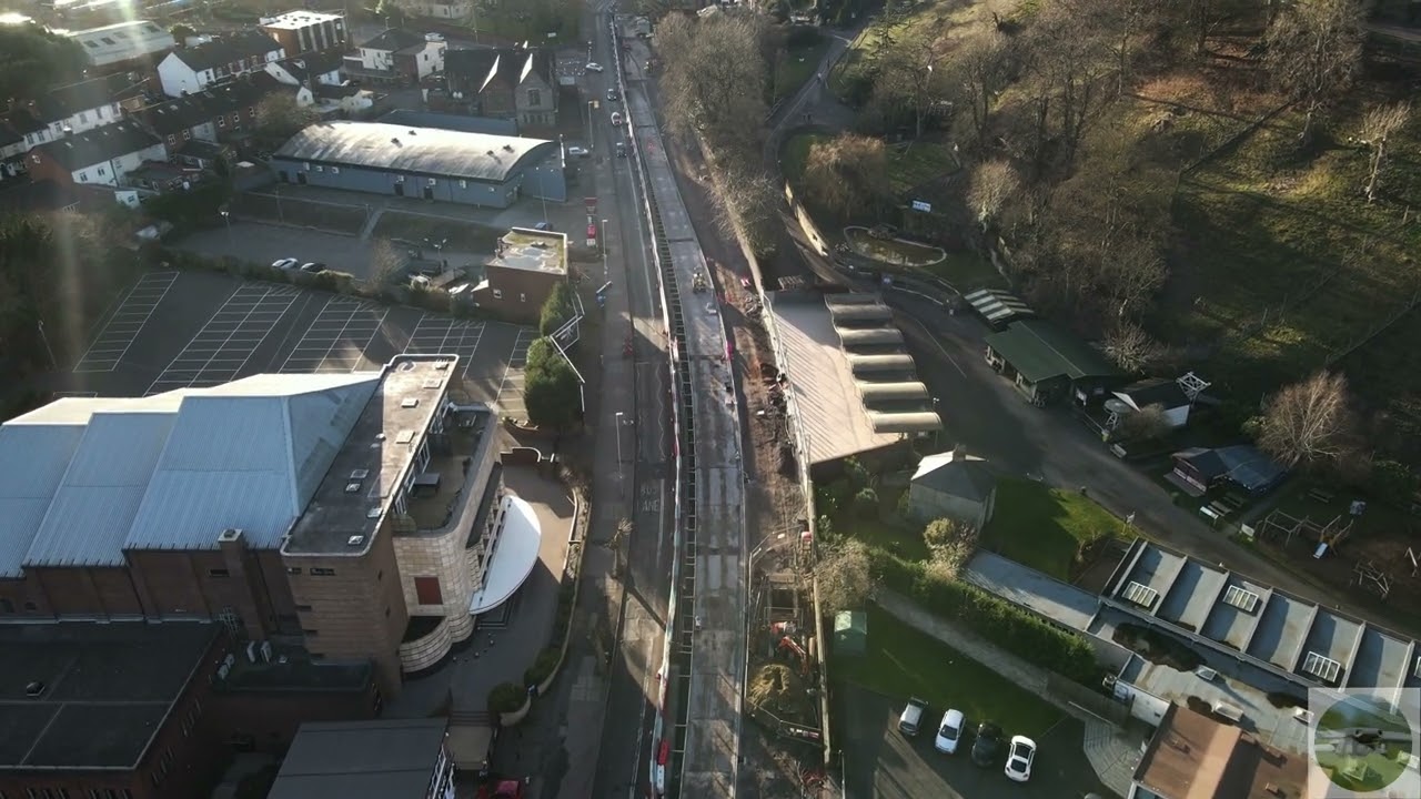 Dudley metro expansion  and Zoo from above.