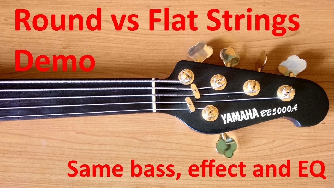 Round vs Flat strings Demo on fretless Bass