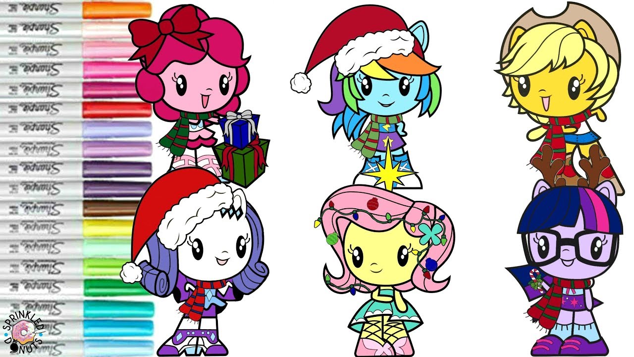Christmas Coloring My Little Pony Cutie Mark Crew Coloring Book Compilation Equestria Mane 6
