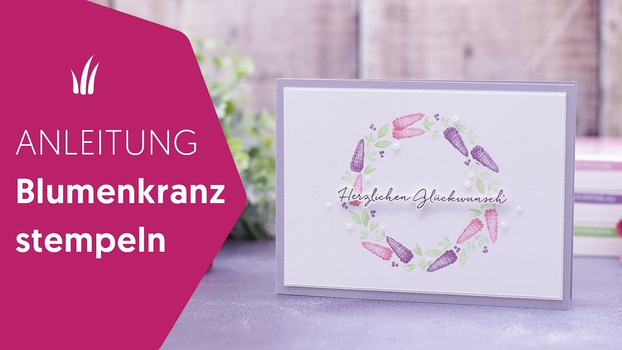 🌷Geburtstagskarte mit einem selbstgestempelten Frühlingskranz