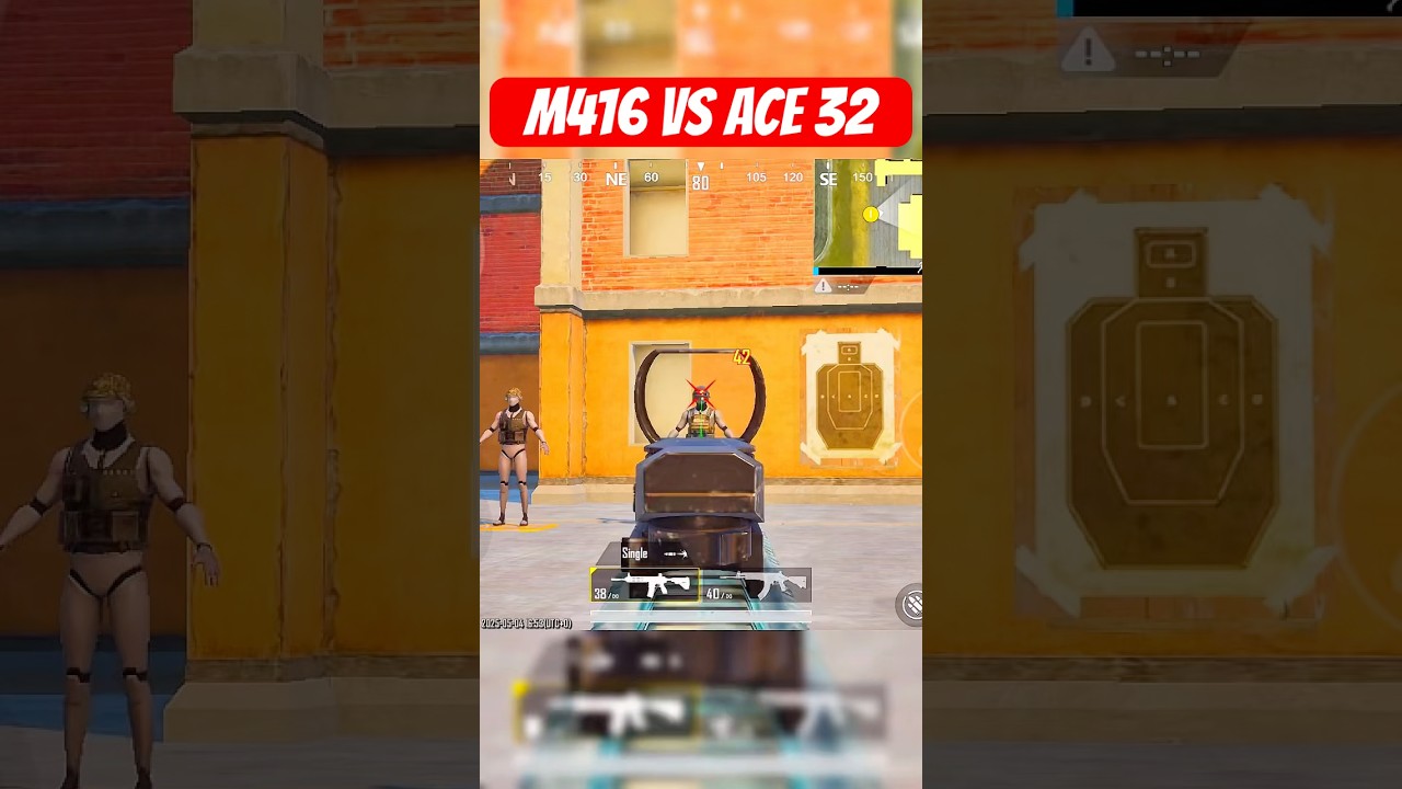 M416 vs ACE 32 DAMAGE TEST IN PUBGM #pubgmobile #viralshort #ytshorts #pubgshorts #youtubeshort