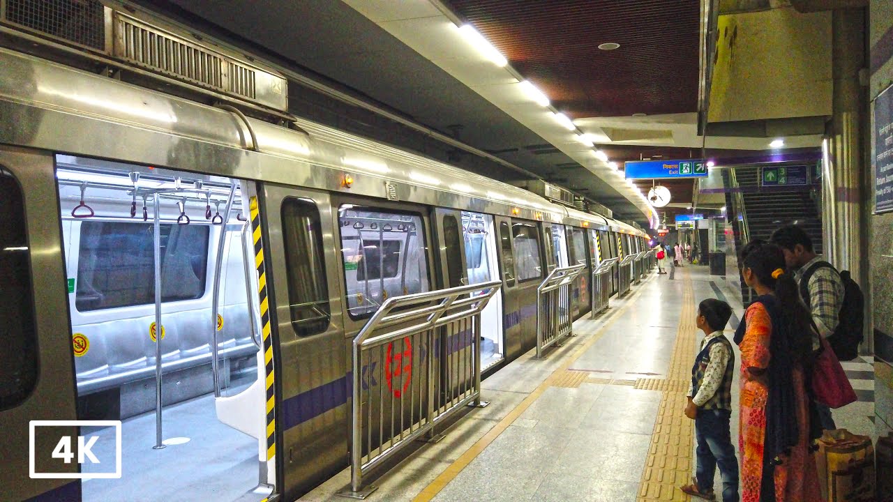 4K DELHI METRO STATION TOUR | KASHMERE GATE METRO STATION | NEW DELHI, INDIA | WALKING IN INDIA