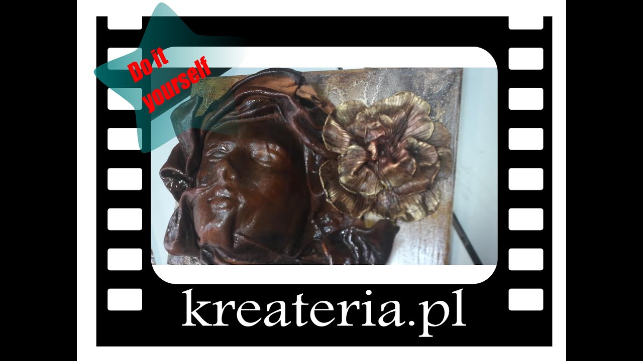 Powertex Obraz - Twarz z kwiatem - KreaCraftShow128