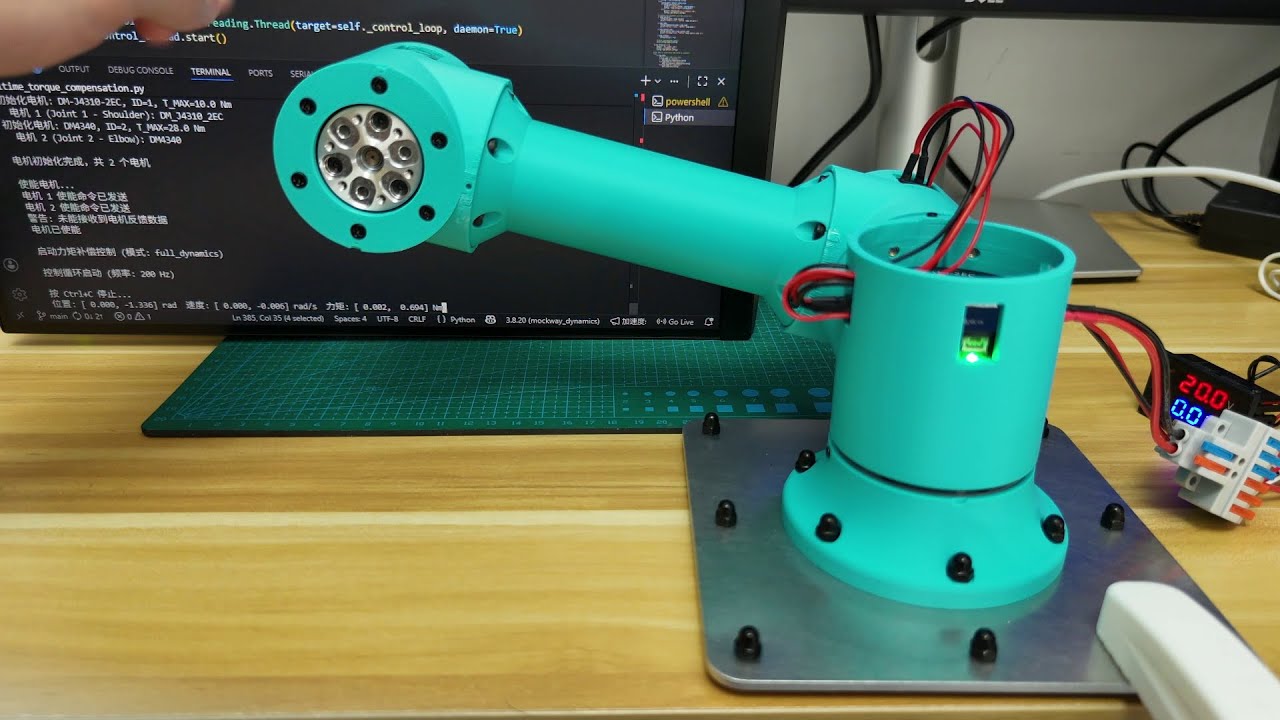mockway (2)Upper arm assembly complete, inverse dynamics tested using Pinocchio.