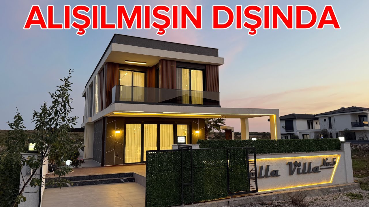 Farklı Mimarı Kaliteli İşçilik Full Eşyalı Havuzlu Yerden Isıtmalı Lüks Villa | No:513