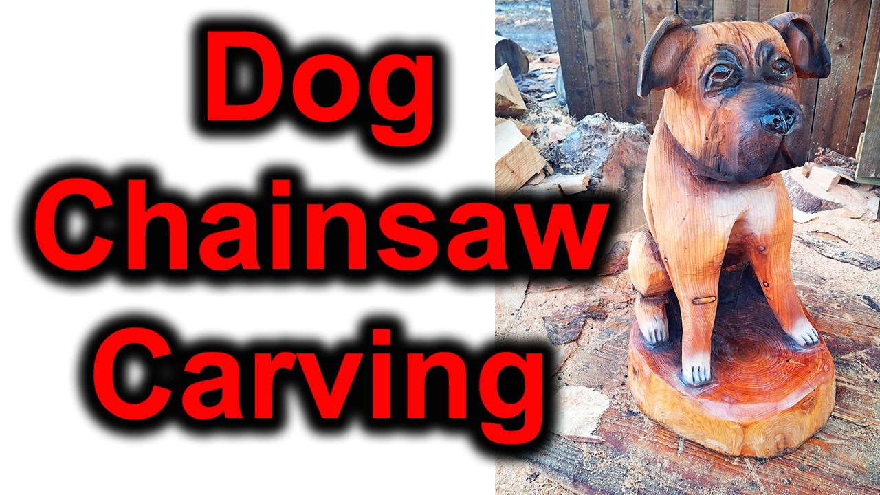 Dog Chainsaw Carving