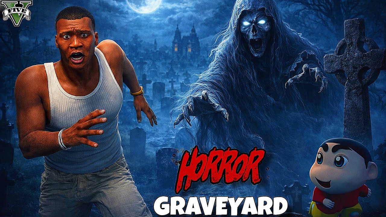 GTA5: ￼￼Horror Graveyard 🪦 Me Pahunch Gaya Shinchain !  (GTA 5 Mods)