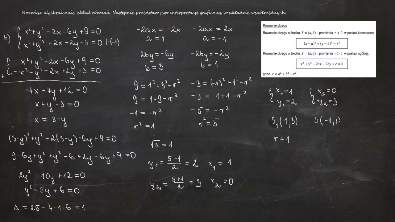 6.71. Rozwiąż algebraicznie układ równań. Następnie przedstaw jego interpretację graficzną...