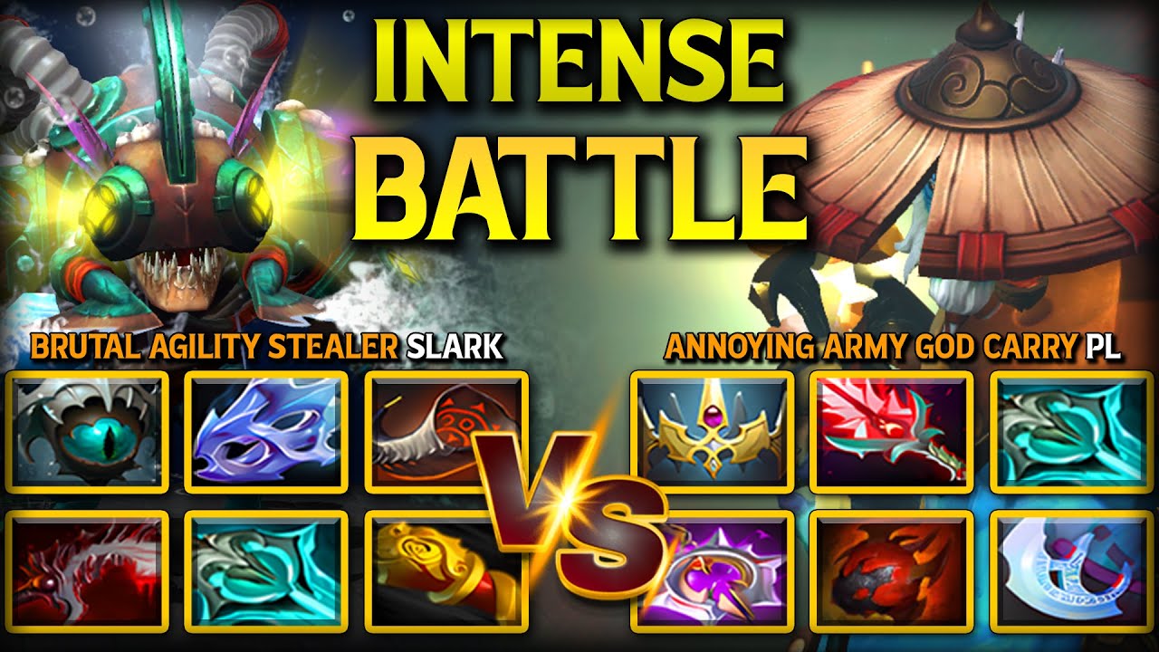INTENSE HARD-CARRY BATTLE | BRUTAL AGILITY STEALER SLARK VS. ANNOYING ARMY GOD PHANTOM LANCER DOTA 2