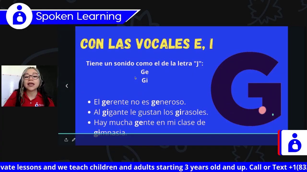 Letter "G" sounds in Spanish