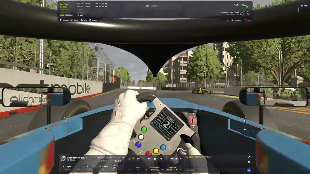 F4 - Adelaide - SOF 1.9k - P16 to P3 - 0x Incidents - iRacing
