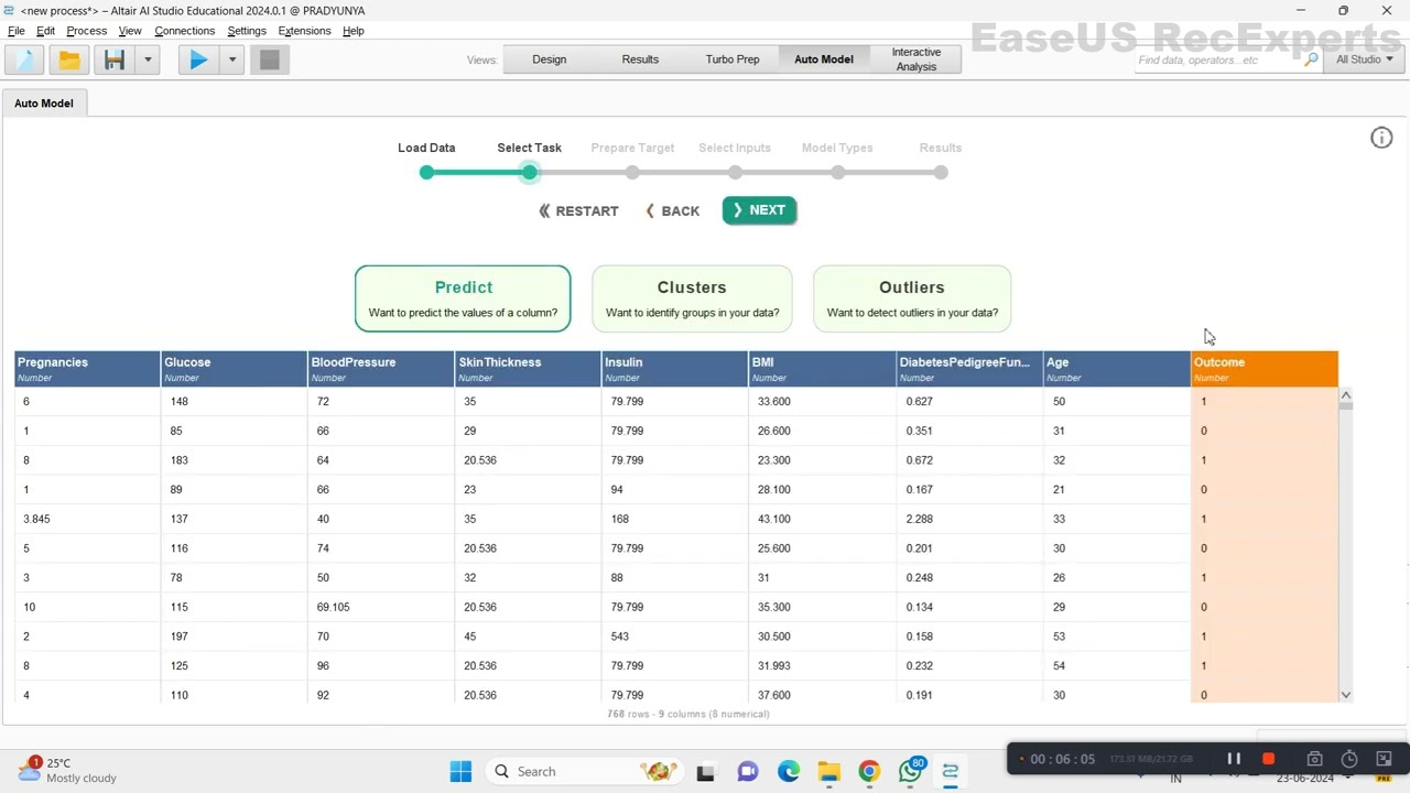 Diabetes prediction Models using Altair RapidMiner AI studio #Altair #Datathon #datascience