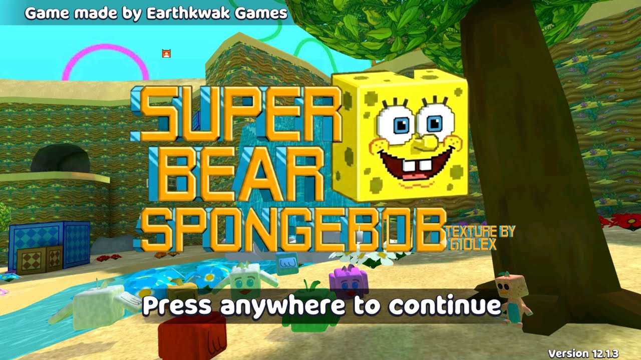SpongeBob SquarePants New Update Texture Super Bear Adventure Gameplay Walkthrough! 