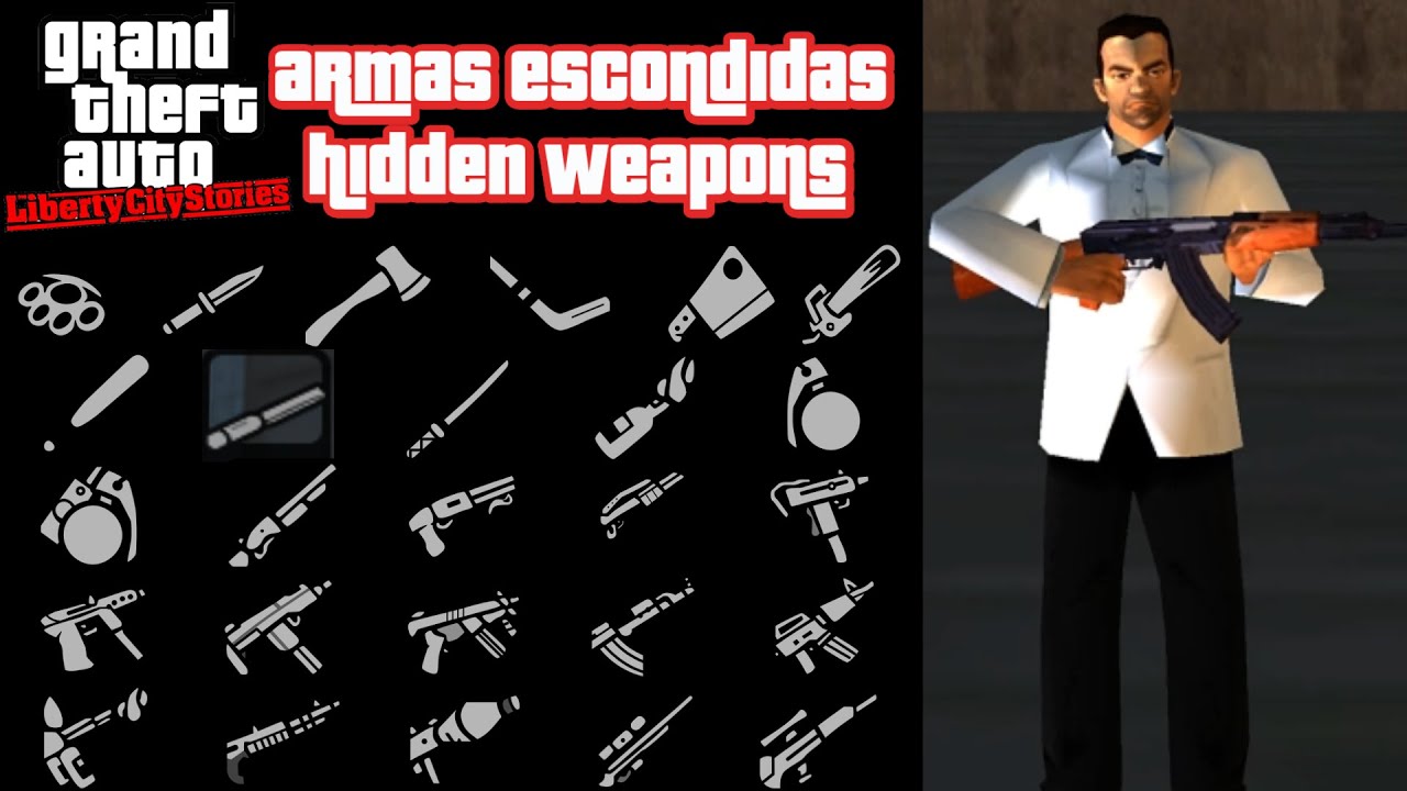 GTA LIBERTY CITY STORIES - COLETANDO TODAS AS ARMAS ESCONDIDAS DO MAPA