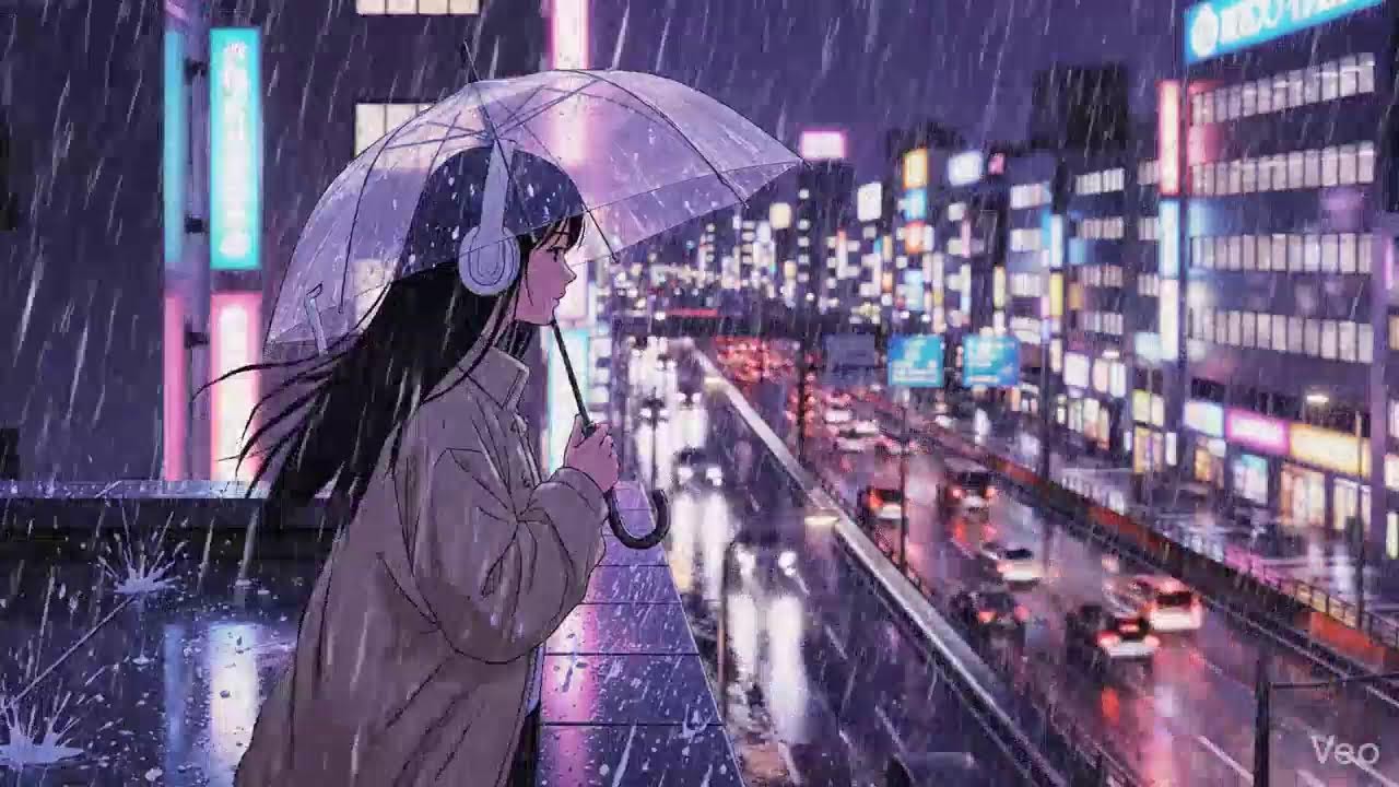 Rainy Neon Streets 🌧️ Japanese City Lofi | Study Beats