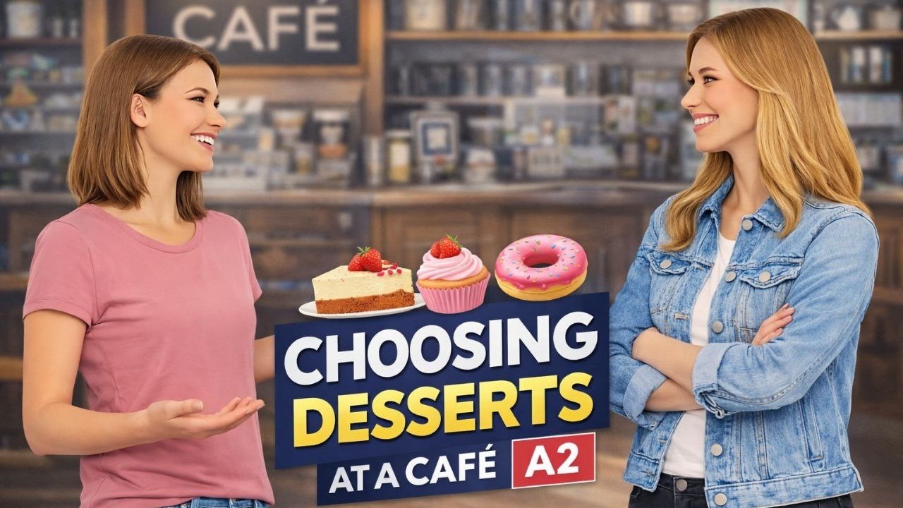 English Conversation | Choosing Desserts at a Café (A2)