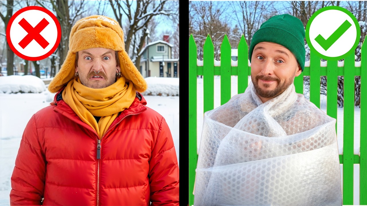 КАК ВЫЖИТЬ В -20°C БЕЗ КУРТКИ? Безумные способы согреться зимой