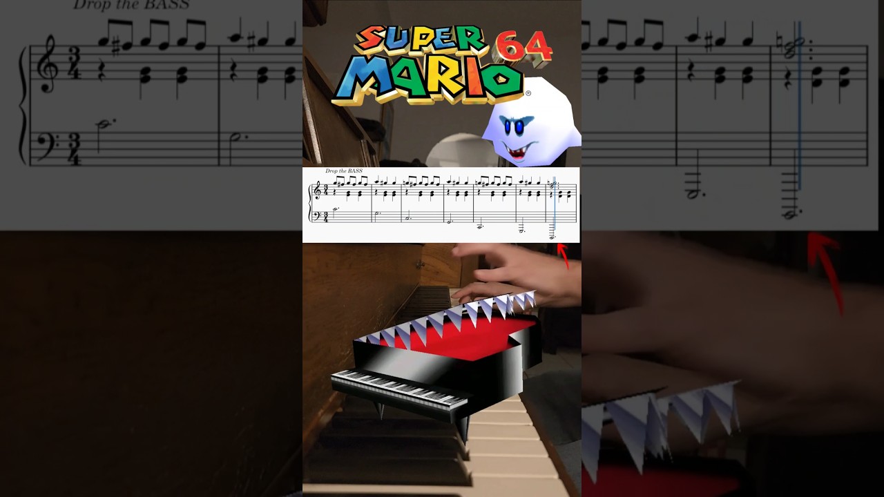 BOO! I lower the bass note of  Mario 64 Merry-Go-Round until I run out of piano #mario