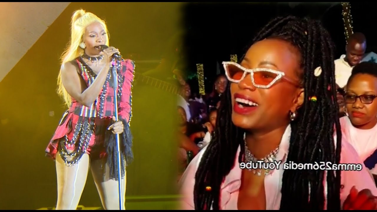 Cindy's Performance excites Sheebah at the BLU3 Reunion Concert at Sheraton.