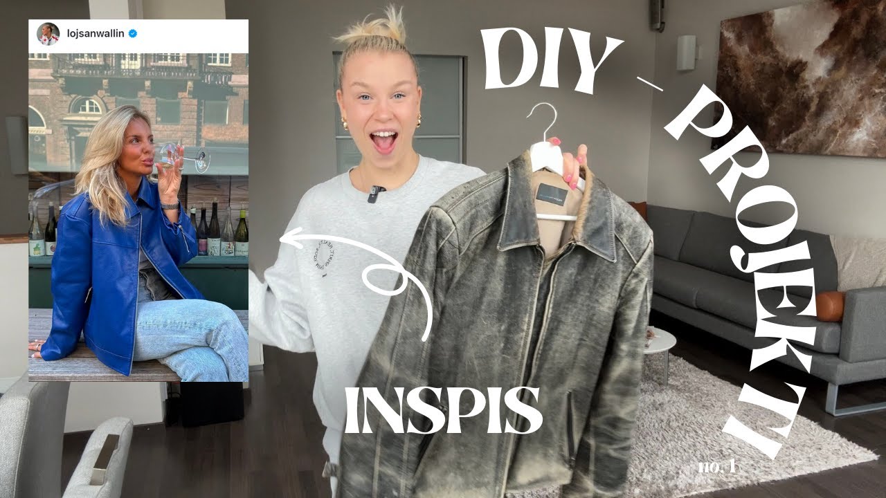 VÄRJÄTÄÄN NAHKATAKKI SINISEKSI - diy projekti no. 1