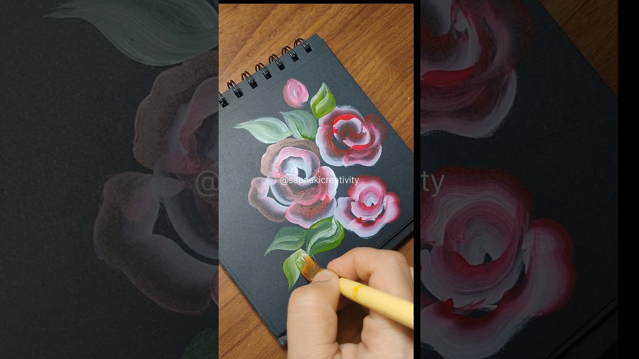 acrylic colour rose flower #art #painting #flowerpainting #flowers #artscraft